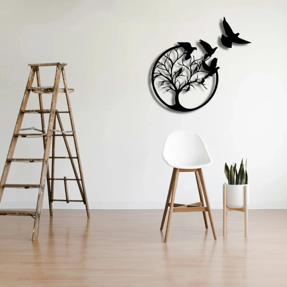 Birds and Tree Metal Wall Art (WD122)